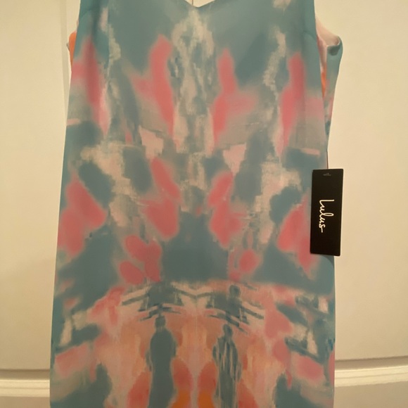 NWT Flying Watercolors Fuchsia Print Maxi Dress - Picture 8 of 8